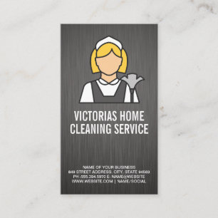 Tarjeta De Visita Logo del estilo clásico de las camas   Fondo metál