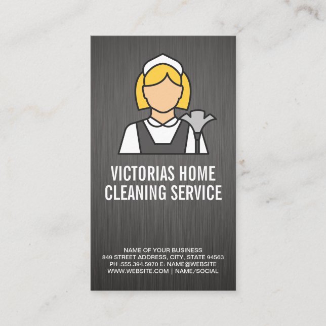 Tarjeta De Visita Logo del estilo clásico de las camas | Fondo metál (Anverso)