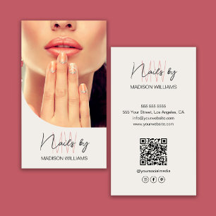 Tarjeta De Visita Logo del Monograma Artista de uñas fotográficas