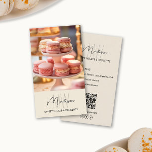 Tarjeta De Visita Logo del Monograma de la panadería Beige
