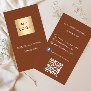 Tarjeta De Visita Logo del naranja quemado de óxido Código Qr Facebo