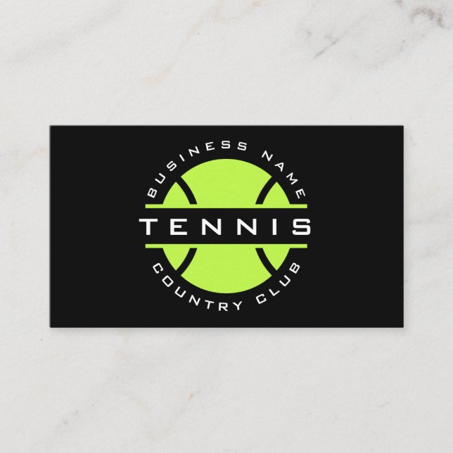 Tarjeta De Visita Logo del Neon Green Tennis Club Medios sociales mo (Anverso)