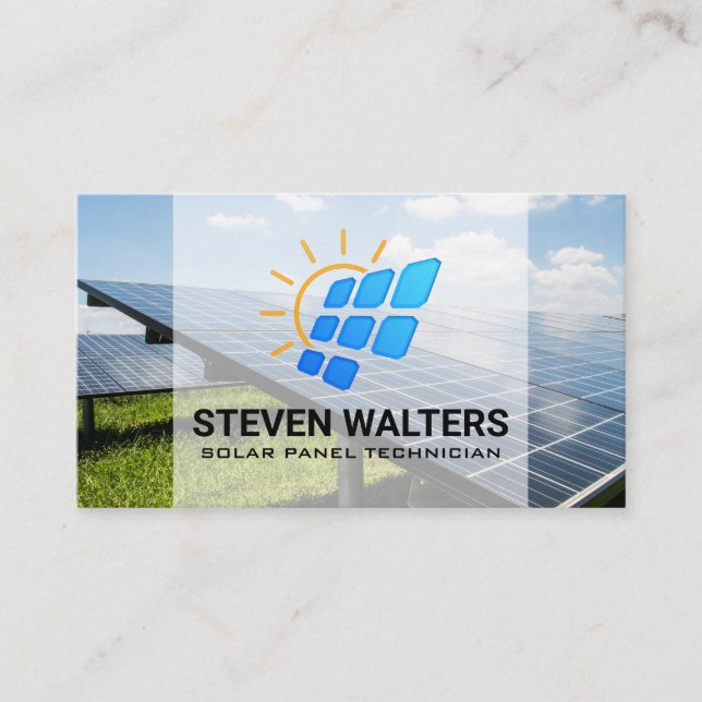 Tarjeta De Visita Logo del panel solar moderno | Eco Tech (Anverso)