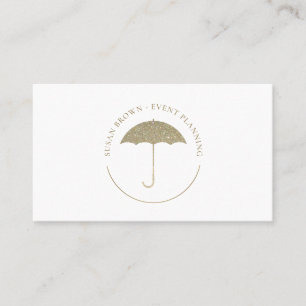 Tarjeta De Visita Logo del paraguas falso Purpurina