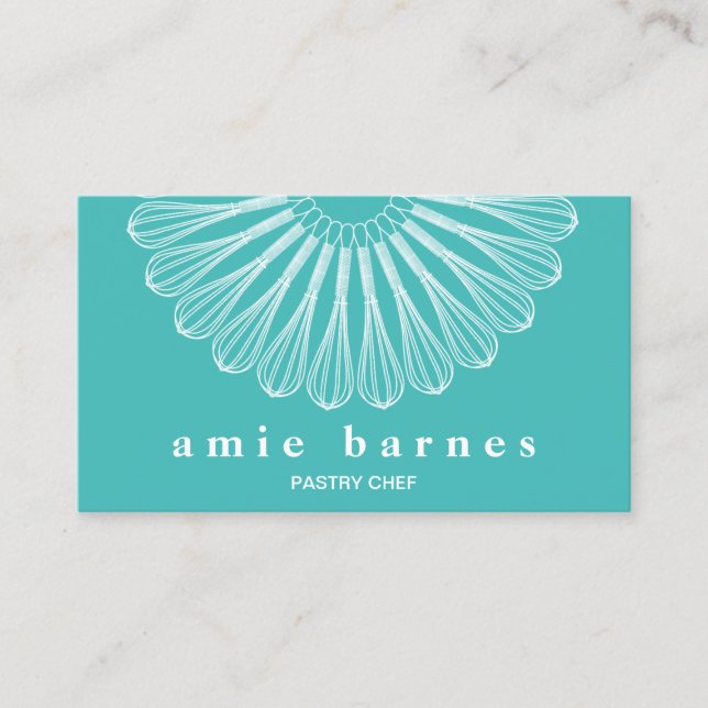Tarjeta De Visita Logo del pastelero Chef Whisk Catery Bakery Busine (Anverso)