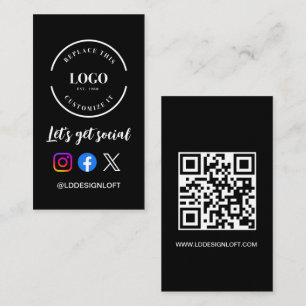 Tarjeta De Visita Logo del personalizado Código QR Obtengamos sitio