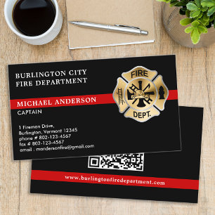Tarjeta De Visita Logo del Personalizado de bomberos Departamento de