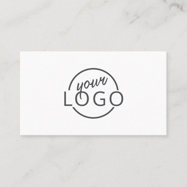 Tarjeta De Visita Logo del personalizado de escritura femenina blanc (Anverso)