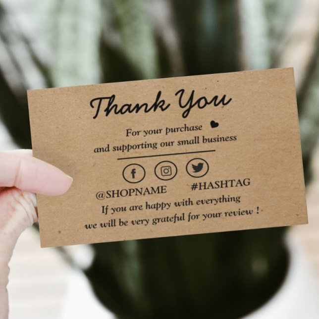 Tarjeta De Visita Logo del personalizado de papel Kraft gracias (Subido por el creador)