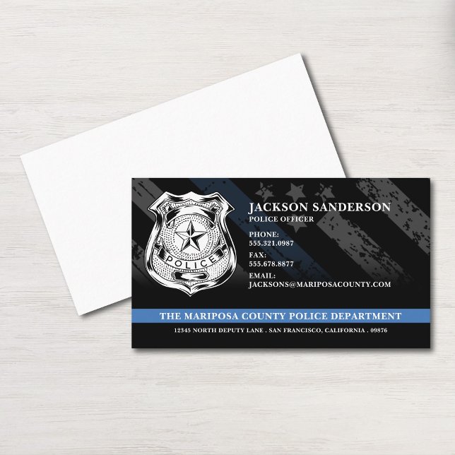 Tarjeta De Visita Logo del Personalizado de policía (Police Officer Law Enforcement Custom Logo Business Card)