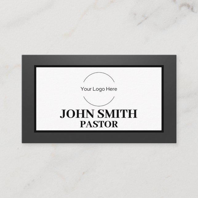 Tarjeta De Visita Logo del personalizado Pastor de Iglesia minimalis (Anverso)