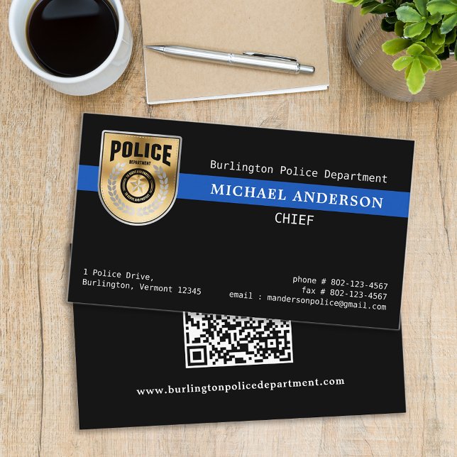 Tarjeta De Visita Logo del Personalizado policial de la Línea Azul d (Subido por el creador)