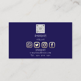 Tarjeta De Visita Logo del personalizado Social Media QR Code Gold N