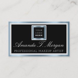 Tarjeta De Visita Logo del planificador de eventos boda Azul Metaliz
