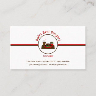 Tarjeta De Visita Logo del restaurante Hamburger Meal Diner Fast Foo