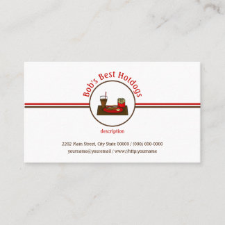 Tarjeta De Visita Logo del restaurante Hotdog Diner Fast Food