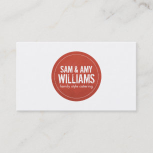 Tarjeta De Visita Logo del Rústico Círculo Rojo para la restauración