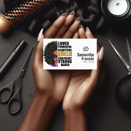 Tarjeta De Visita Logo del Salón del pelo de la mujer negra