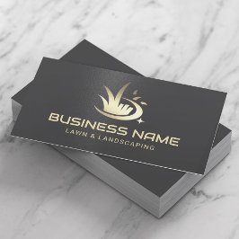 Tarjeta De Visita Logo del servicio de jardinería Modern Gold Lawn C