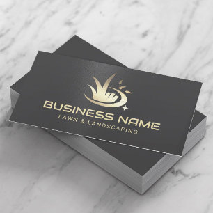Tarjeta De Visita Logo del servicio de jardinería Modern Gold Lawn C