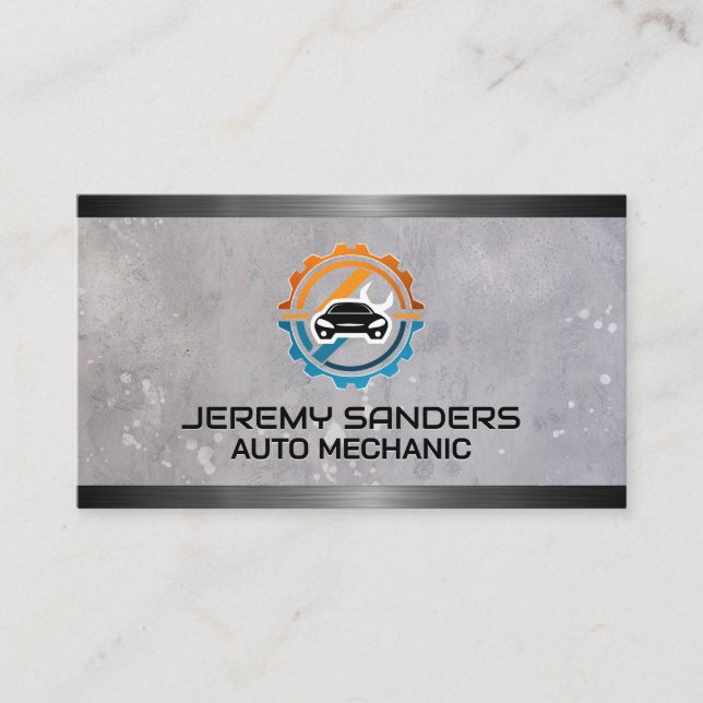 Tarjeta De Visita Logo del servicio de reparación automática | Tecno (Anverso)