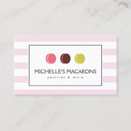 Tarjeta De Visita Logo del trío franco-rosado de Macaron para panade