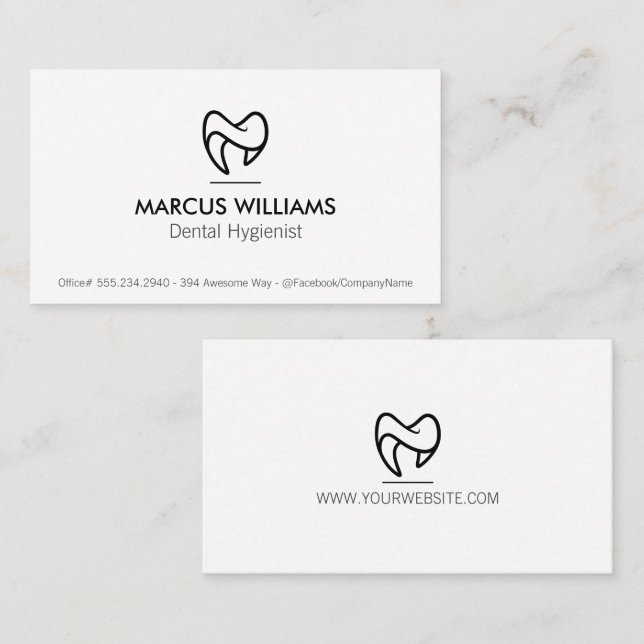 Tarjeta De Visita Logo dental estilizado (Anverso / Reverso)