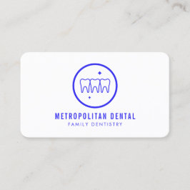 Tarjeta De Visita Logo Dentista Azul Moderno