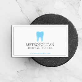 Tarjeta De Visita Logo dentista moderno clásico en blanco