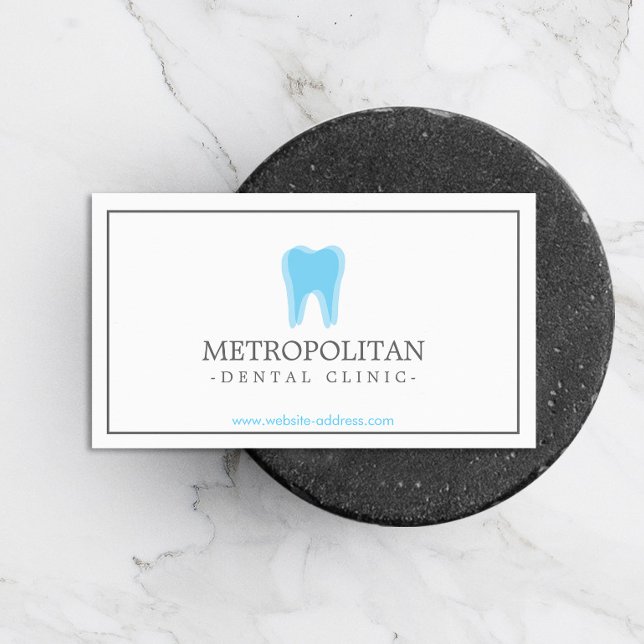 Tarjeta De Visita Logo dentista moderno clásico en blanco (Subido por el creador)