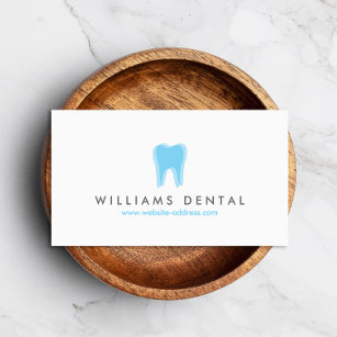 Tarjeta De Visita Logo Dentista moderno en blanco