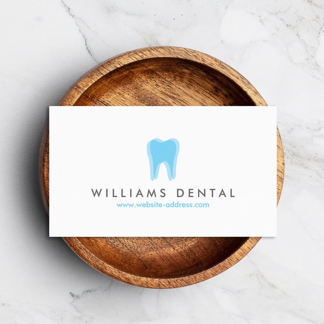 Tarjeta De Visita Logo Dentista moderno en blanco (Subido por el creador)