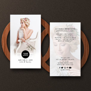 Tarjeta De Visita Logo Elegante, 2 Fotos, Servicios y Redes Sociales