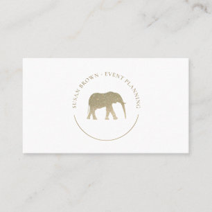 Tarjeta De Visita Logo falso Purpurina elefante