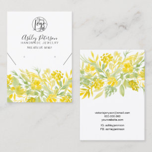 Tarjeta De Visita Logo floral amarillo con collar de joyas