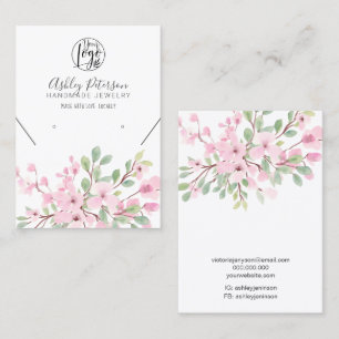 Tarjeta De Visita Logo floral de color rosa gitano joyas collar de a