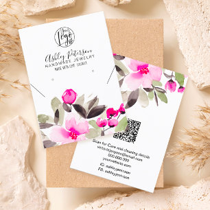 Tarjeta De Visita Logo floral rosa collar de joyas
