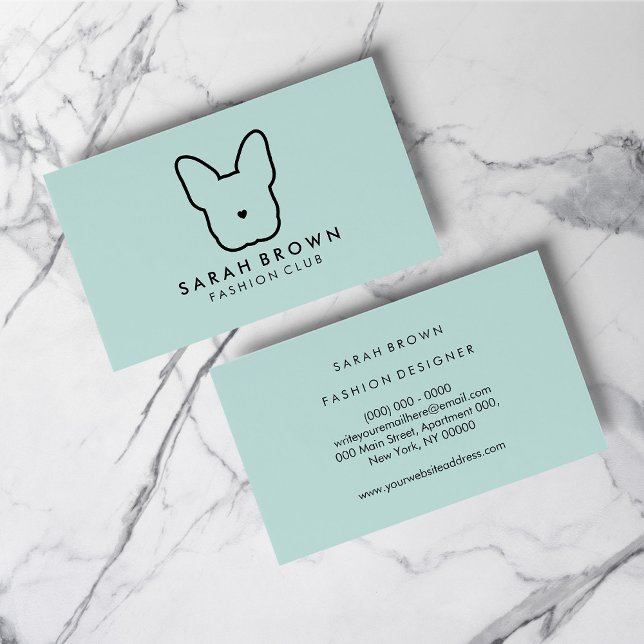 Tarjeta De Visita Logo francés de Bulldog (French Bulldog Frenchie Logo Business Card)