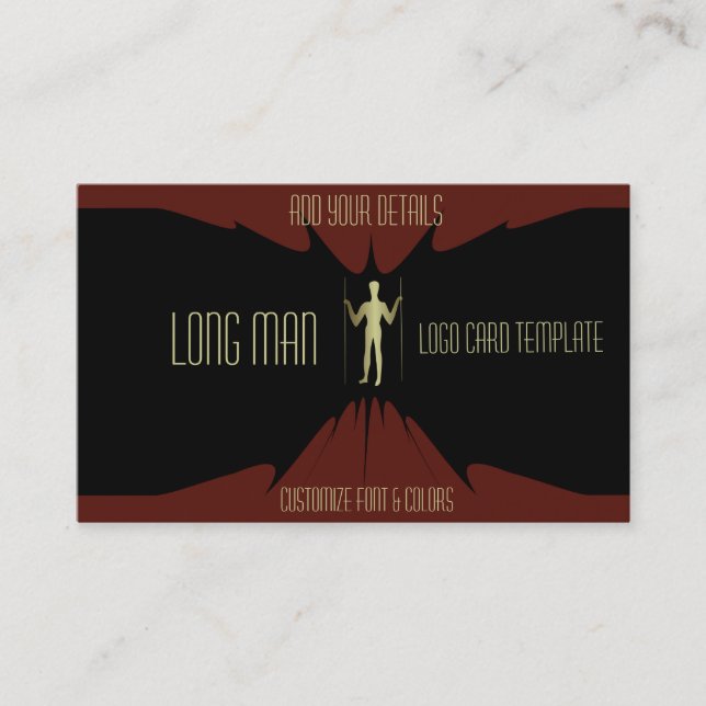 Tarjeta De Visita Logo Gigante Simple Gold Man (Anverso)