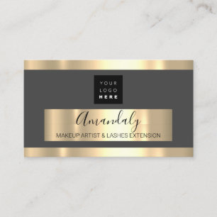 Tarjeta De Visita Logo Gold de Professional Business Services Gray V