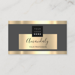 Tarjeta De Visita Logo Gold de Professional Business Services Gray V