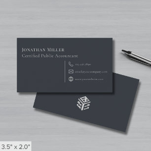 Tarjeta De Visita Logo Gris moderno