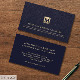 Tarjeta De Visita Logo inicial de Blue Professional Luxury