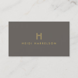 Tarjeta De Visita LOGO LUXE MODERNO GOLD y TAUPE INICIAL MONOGRAM