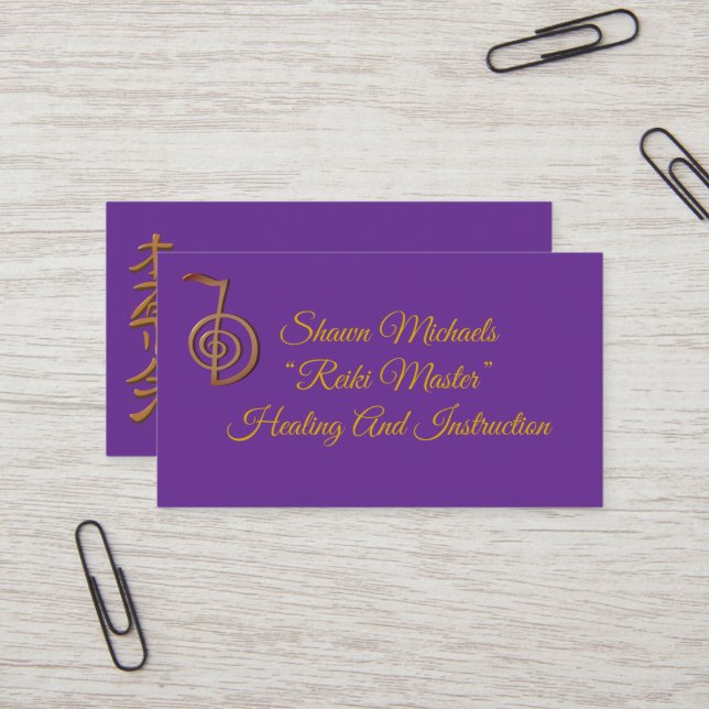 Tarjeta De Visita Logo maestro de Reiki (Anverso/Reverso In Situ)