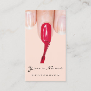 Tarjeta De Visita Logo maquillaje manicura uñas rojas Rubor