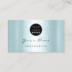 Tarjeta De Visita Logo maquillaje uñas para artistas de pelo azul p