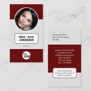 Tarjeta De Visita Logo Marco circular clásico para el buscador de em