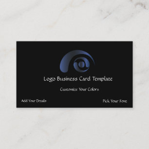 Tarjeta De Visita Logo Metálico - Logo Azul Simple