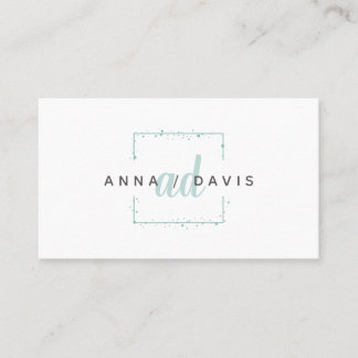 Tarjeta De Visita Logo minimalista de lujo y boutique de moda azul